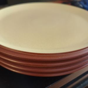 Denby Juice Lemon 10 1/2 inch dinner plates 4 total